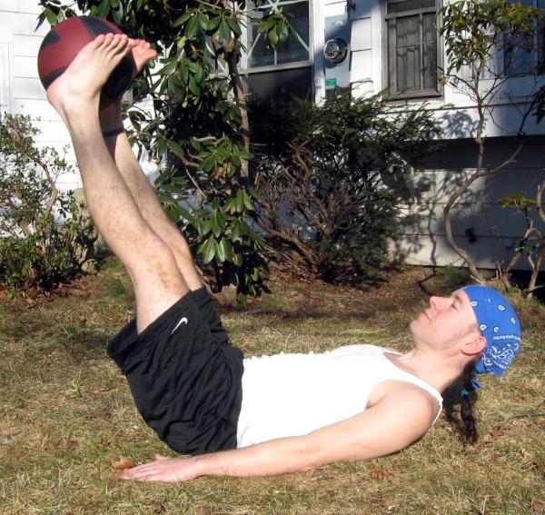 Medicine Ball Straight Leg Raises