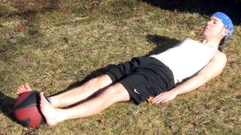Medicine Ball Straight Leg Raises